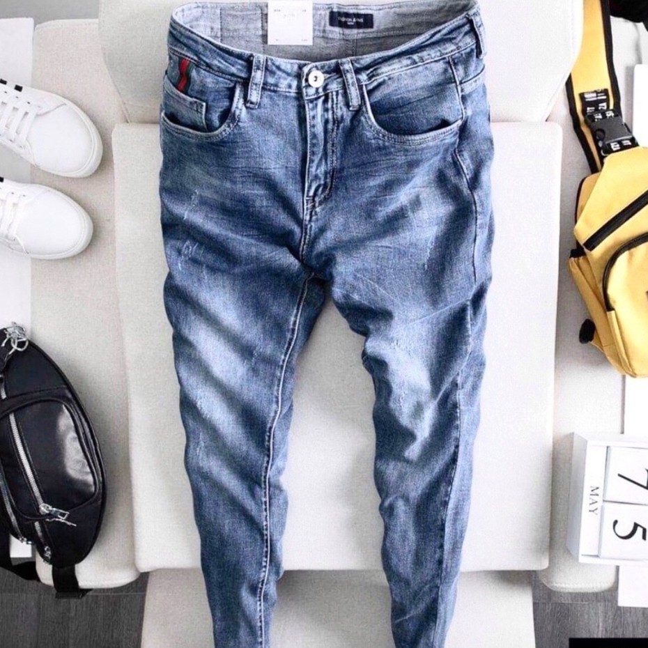 Quần Jean Nam Chất Bò AD89JM Quần Bò Nam Xanh Xước Nhẹ Cao Cấp Trẻ Trung Giá Gốc Tận Xưởng (44 - 70KG) | BigBuy360 - bigbuy360.vn