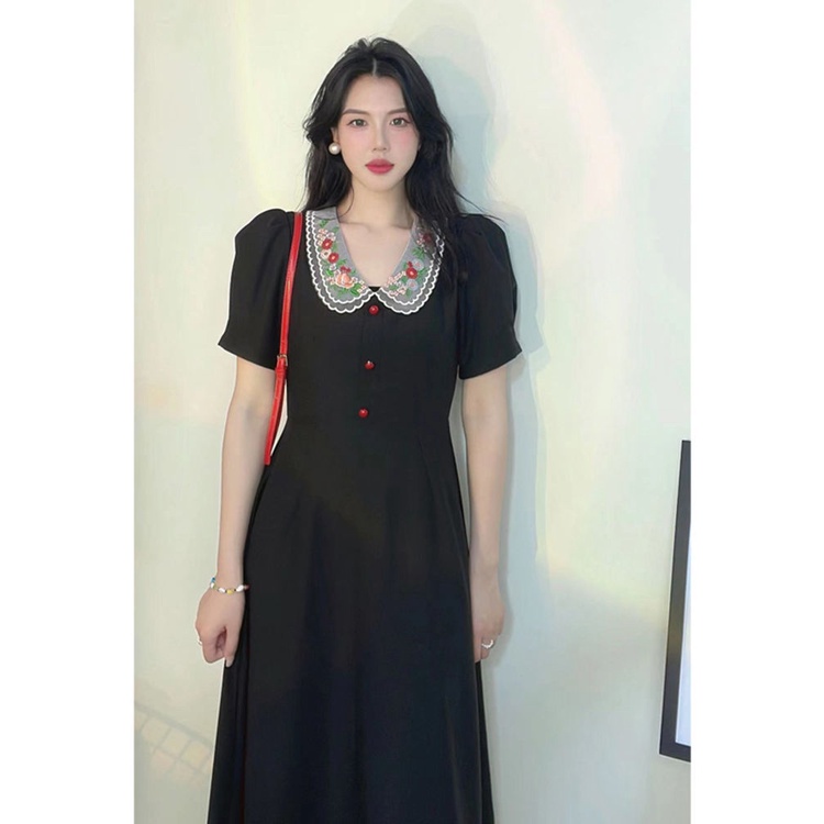 Đầm Polo Màu Đen Thời Trang Phong Cách Pháp Cho Nữ