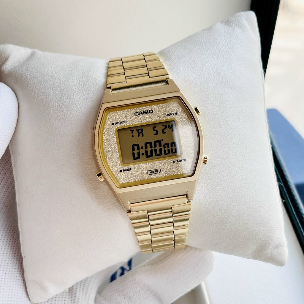 Đồng hồ điện tử nữ dây thép chính hãng Casio B640WGG-9D Japan