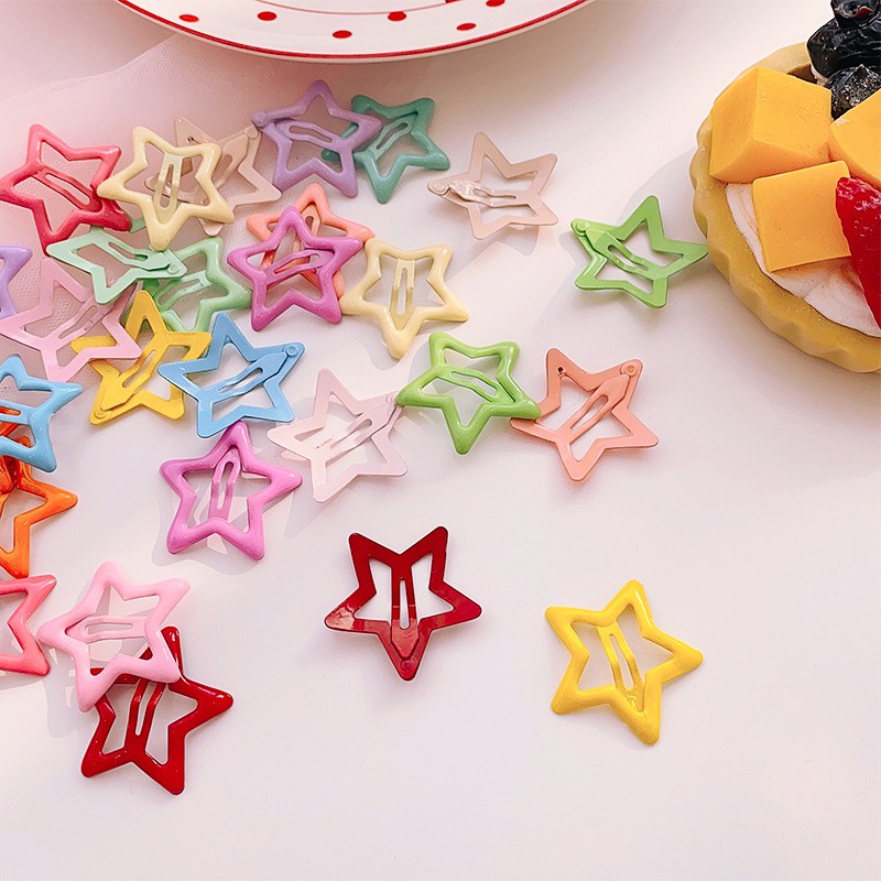 Kẹp tóc bấm mái ngôi sao 3cm màu sắc xinh xắn phong cách hàn quốc - Kẹp tóc nữ - Selenshop