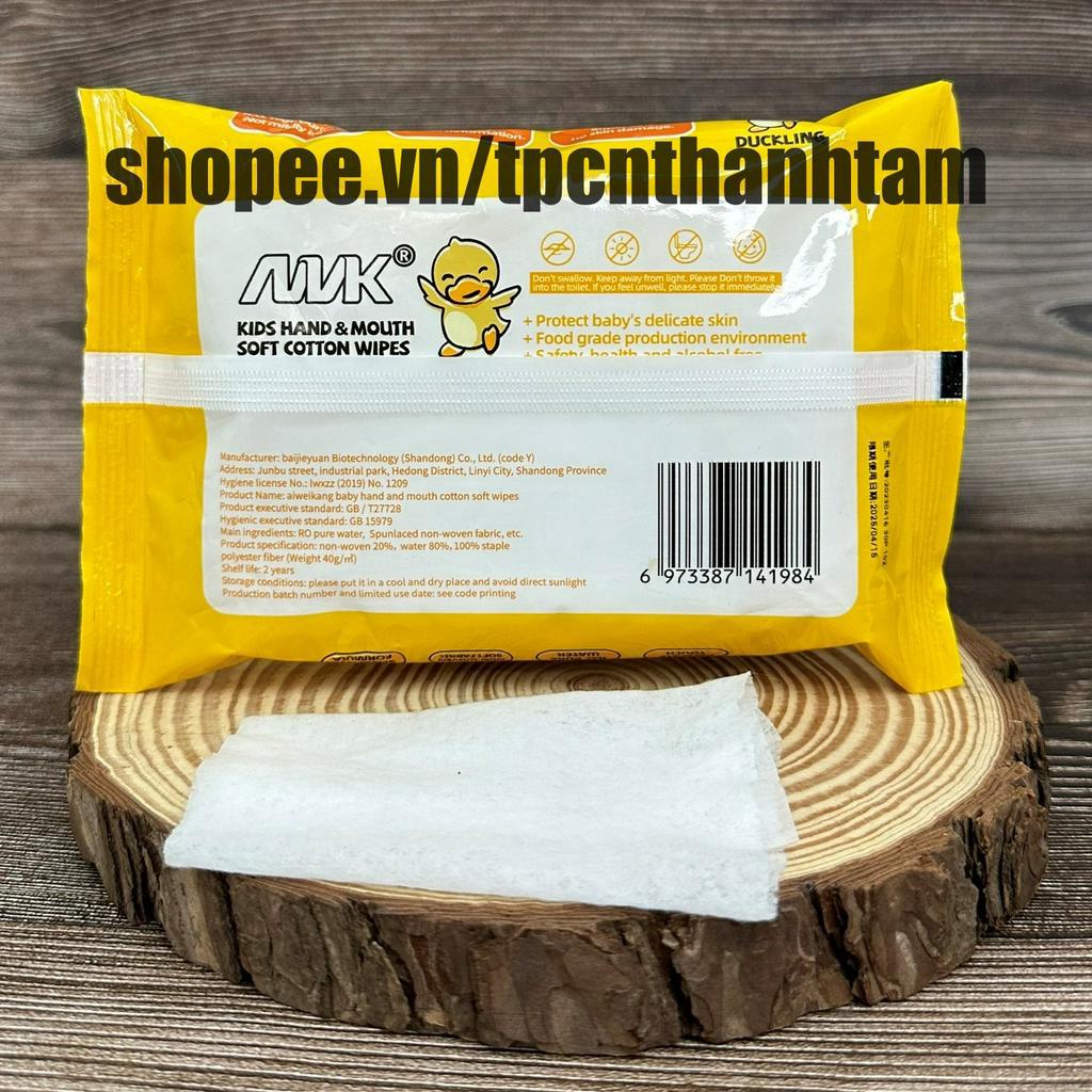 Siêu rẻ Khăn giấy ướt con vịt, con ong 80 tờ Đóng gói siêu chắc chắn