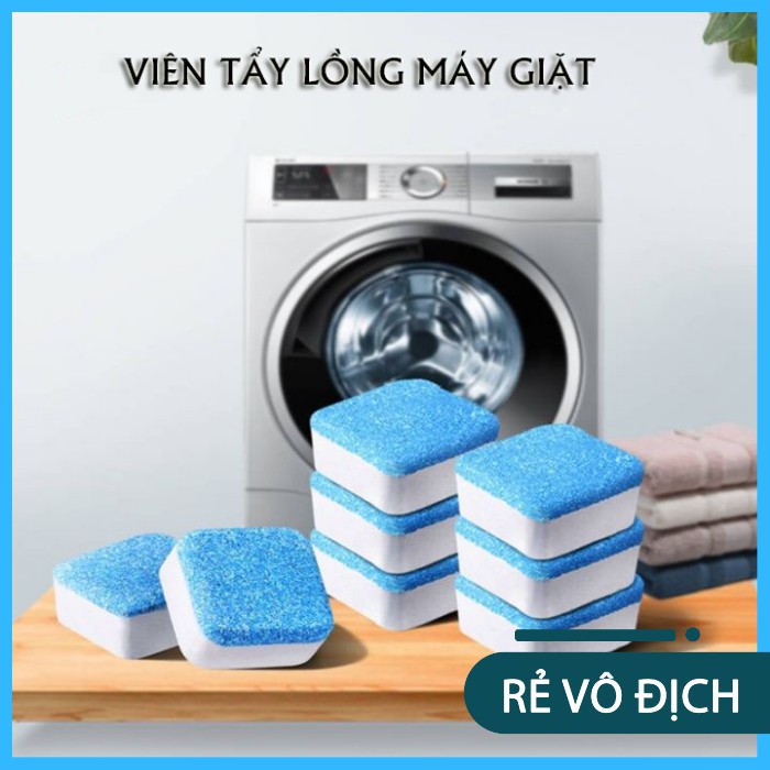 Hộp 12 viên vệ sinh lồng máy giặt, loại bỏ cặn bẩn nhanh chóng