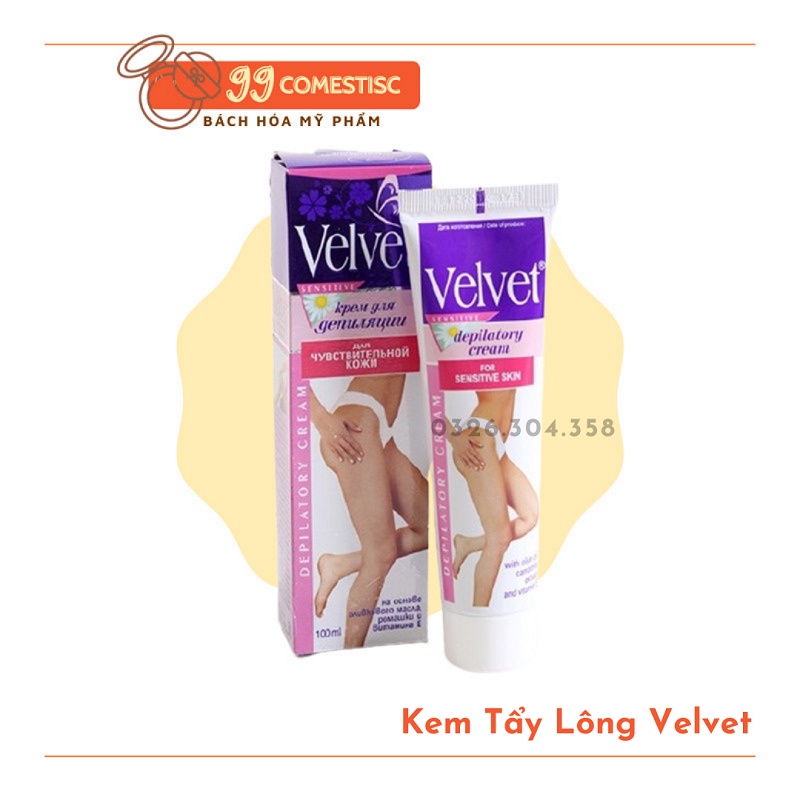 Kem tẩy lông Velvet Nga [CHÍNH HÃNG 100%] sản phẩm đình đám, da trắng dáng xinh mịn màng Tẩy lông hiệu quả