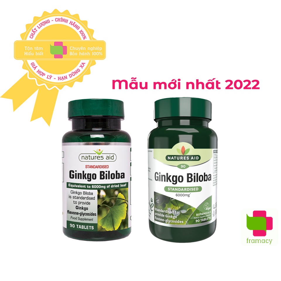 Viên uống bổ não Healthy Care/Natures Aid Ginkgo Biloba, Úc (100/90viên) tăng tuần hoàn máu não, tăng nhận thức, trí nhớ