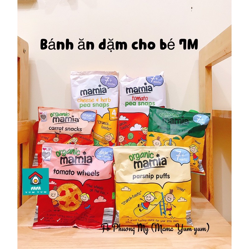 Date 2022 Bánh snack ăn dặm Organic Mamia cho bé 7 tháng của UK Anh