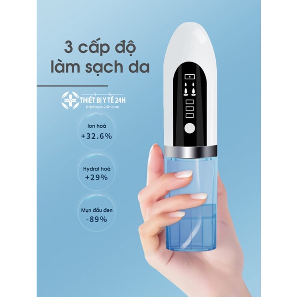Máy Hút Mụn Làm Sạch Sâu - Super Micro Bubble Face Cleaner - Massage, Dưỡng Ẩm, Sạch Da
