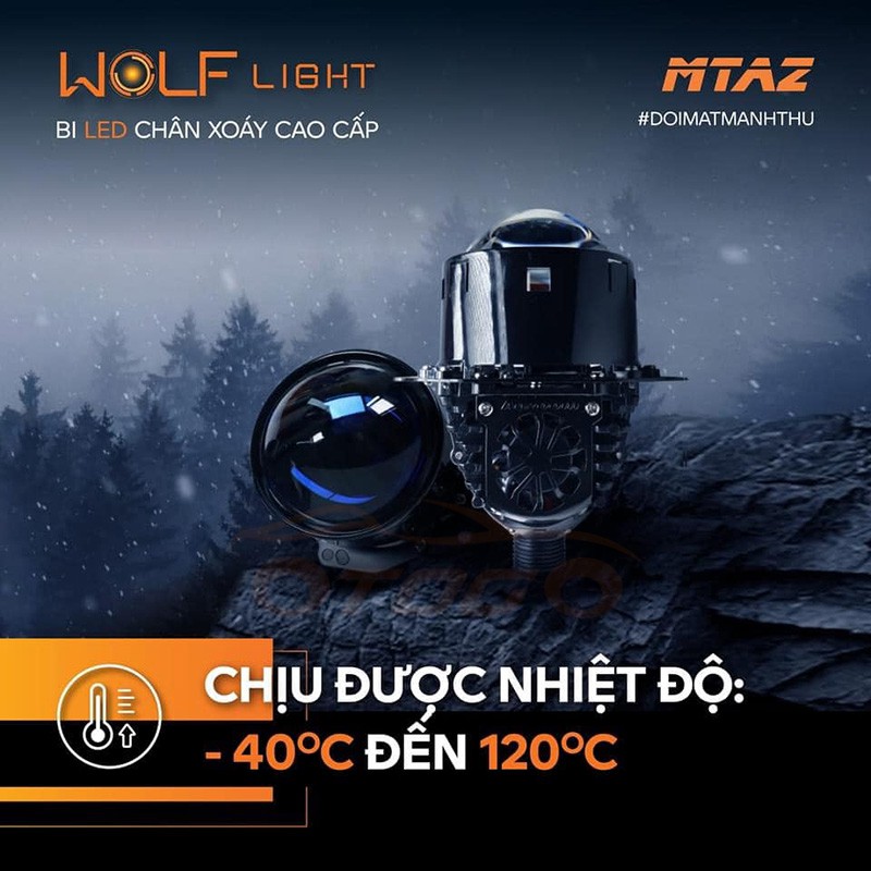 Bộ Đèn Ô tô Aozoom Bi Led Chân Xoáy WOLF Light Chính Hãng Aozoom Bảo Hành 3 Năm Xe Hơi