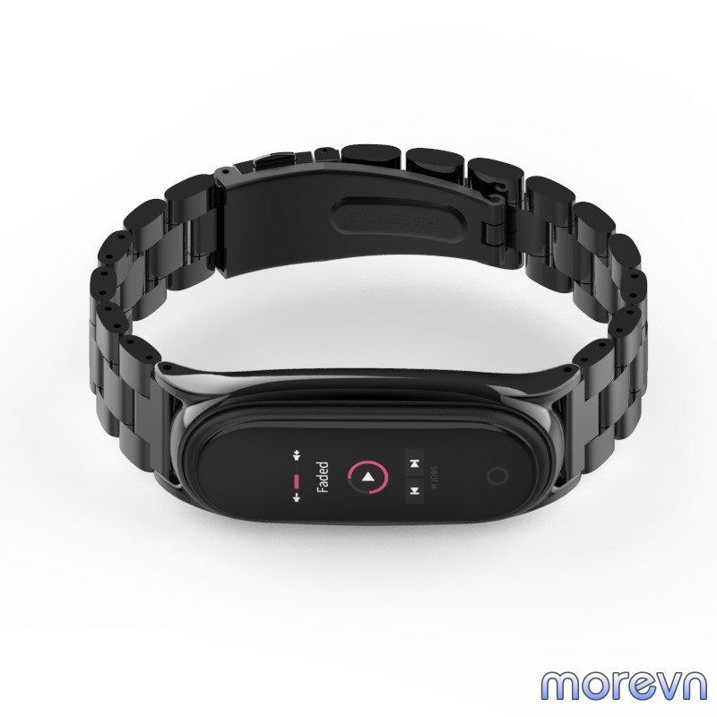 Dây đeo kim loại mắt to PLUS Mi band 4, miband 3 chính hãng Mijobs, dây đeo kim loại thay thế miband 4, mi band 3 MIJOBS