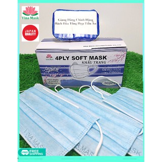 Khẩu trang y tế Vina Mask 4 lớp hộp 50 cái ( thiết kế 3D  )