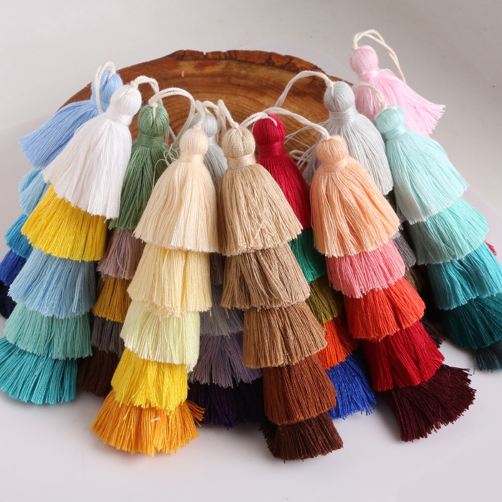 Dây tua rua 5 lớp 15cm bằng lụa polyester dùng trang trí tiệc cưới DIY