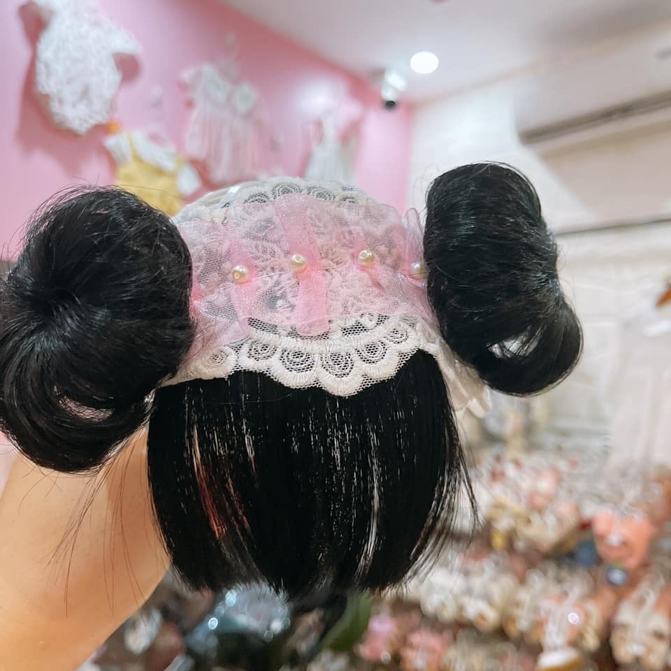 Tuban Tóc Giả Ren Trắng Cho Bé