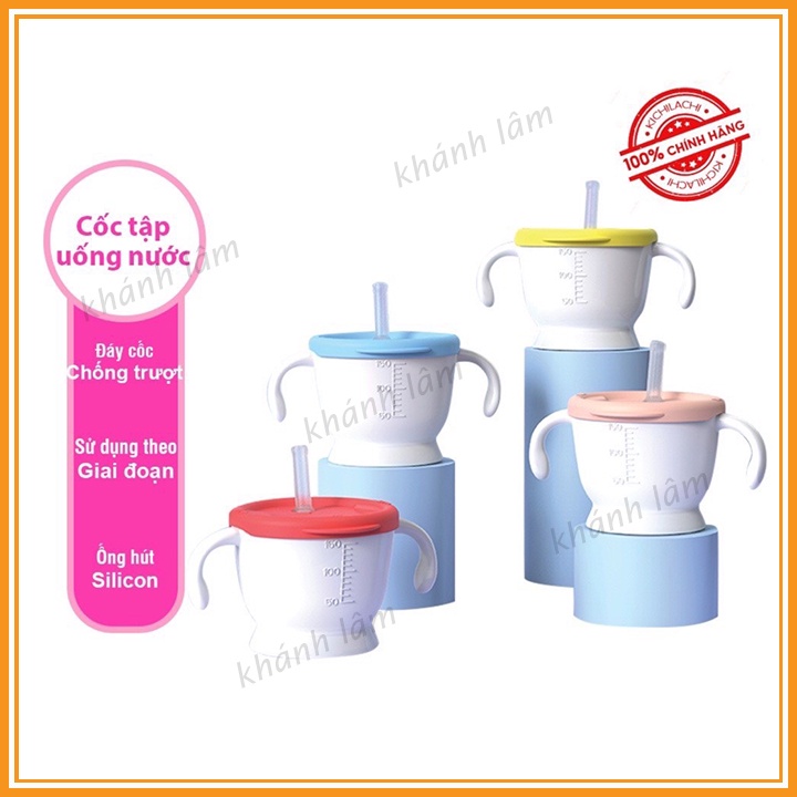 Cốc Tập Uống 3 Giai Đoạn Kichilachi Cho Bé, Có Vạch Chia 150ml