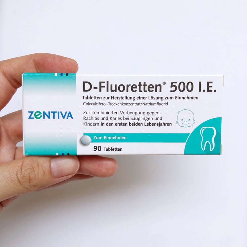 Vitamin D-Fluoretten 500IE dạng viên Đức hộp 90 viên