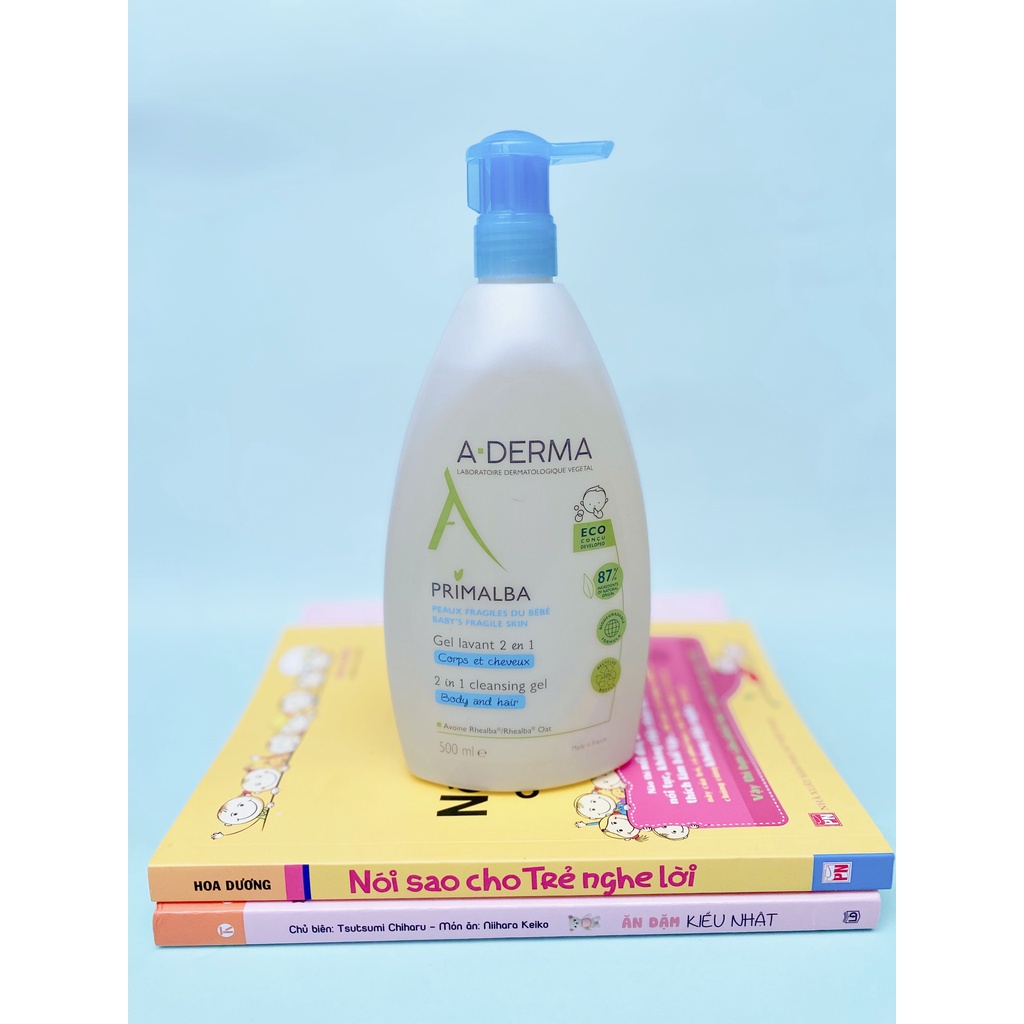 SỮA TẮM GỘI ADERMA DỊU DÀNG CHO TÓC VÀ CƠ THỂ BÉ CỦA PHÁP - 500ML
