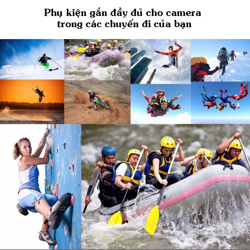 Full bộ phụ kiện đủ loại dành cho camera hành trình - Camera Gopro, Sjcam, Eken
