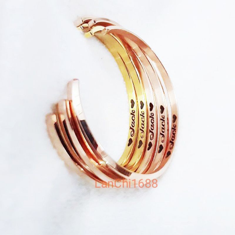 😍Vòng Cuff titan,vòng tay khắc lazer Siêu đẹp 3 màu 😍😍😍 hàng đã qua sử dụng likenew