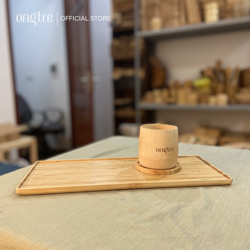 Khay tre tròn, vuông, chữ nhật decor ONGTRE hình chữ nhật đựng đồ ăn, uống trà