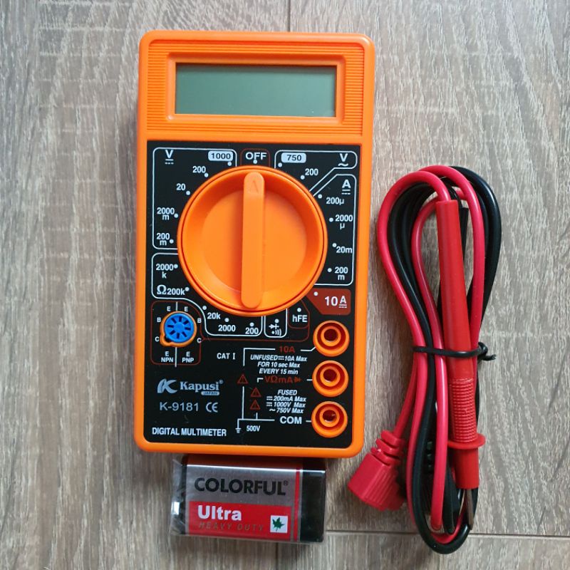 Đồng hồ vạn năng hãng Kapusi Nhật Bản K-9181 dùng đo điện AC, DC có tặng kèm 1 bút thử điện, Bảo hành 12 tháng