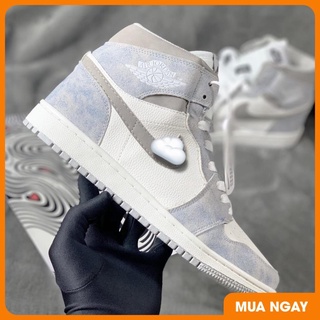 Giày JorDan Cổ Cao HYPER ROYAL Nam Nữ, Giày Sneaker JorDan 1 Cổ Cao xanh loang Đá FULL BILL + BOX