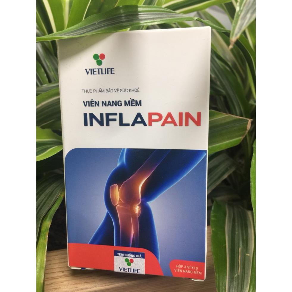 Vietlife Inflapain - Hỗ trợ giảm đau xương khớp do thoái hóa khớp, tăng dịch nhờn khớp (hộp 3 vỉ x 10 viên nang mềm)