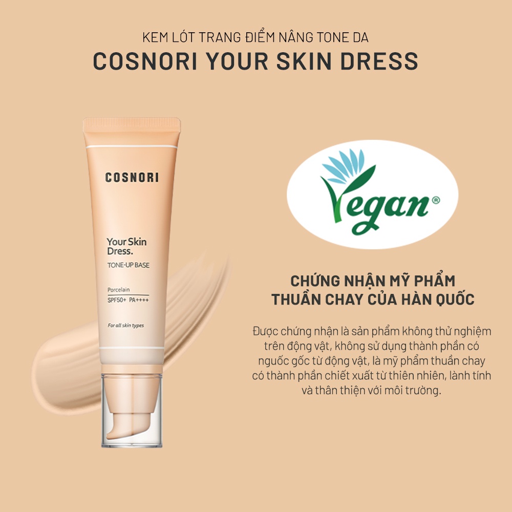 Kem nền trang điểm chống nắng mỏng nhẹ COSNORI Your Skin Dress 50ml