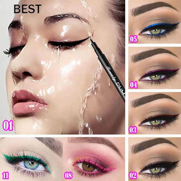 Bút kẻ mắt DNM chống nước không lem 12 màu tùy chọn