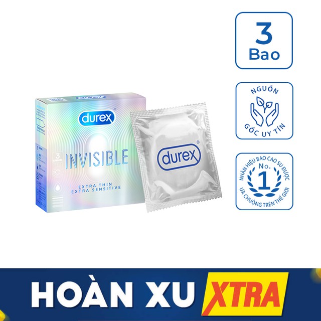 Bao Cao Su Durex Invisible Extra Thin Extra Sensitive 3 Bao