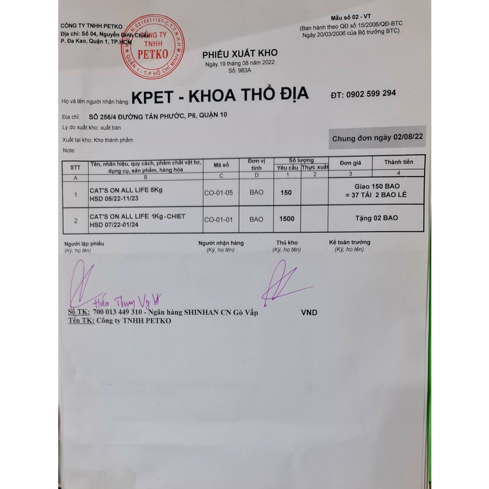 Cat's On Hạt thức ăn mèo Hàn Quốc 1Kg Hàng công ty