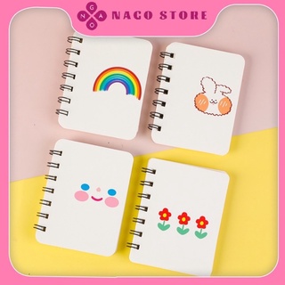 Sổ tay hoạt hình khổ A7 nhiều hình dễ thương đang yêu sổ cầm tay gáy lò xo