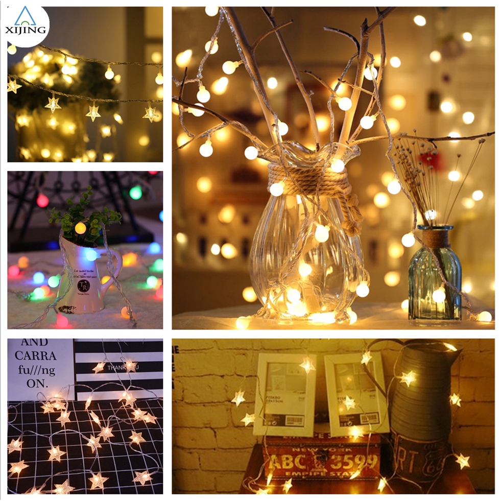 Dây đèn LED dài 3 mét dạng bóng tròn màu vàng để trang trí đám cưới
