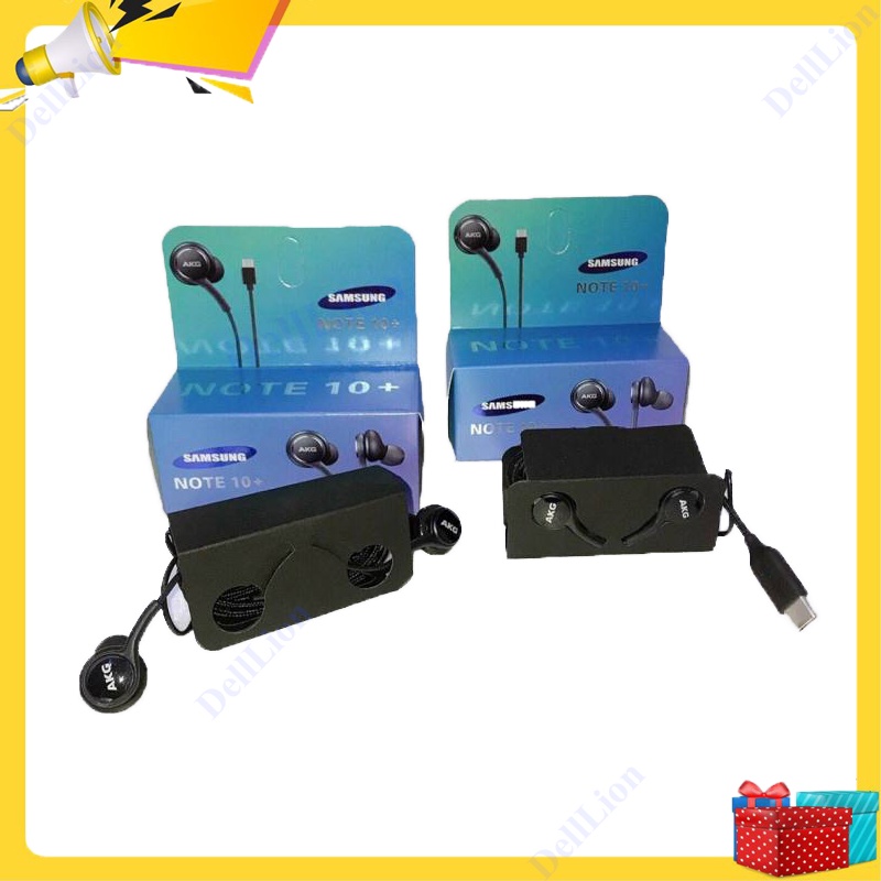 Tai Nghe SamSung Chân Dẹt Type-C Có Dây Chính Hãng Galaxy Note 10+  Âm Thanh Sống Động Màu Đen + 4 Núm Phụ