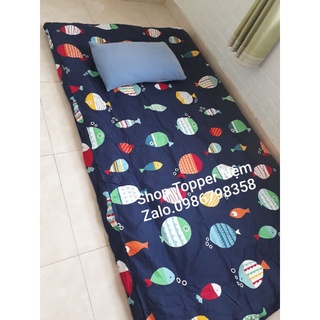Áo Ga Bọc Nệm Topper 2 Mặt Có Khóa Kéo, Size 1m~2m2x2m (ảnh thật)