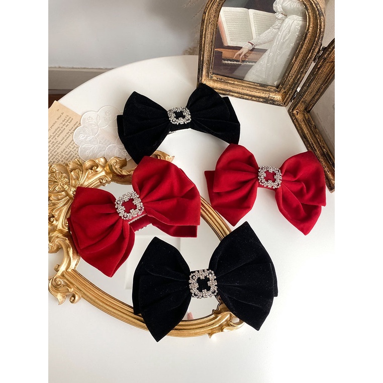 Kẹp tóc nơ đính đá xinh xắn dành cho nữ