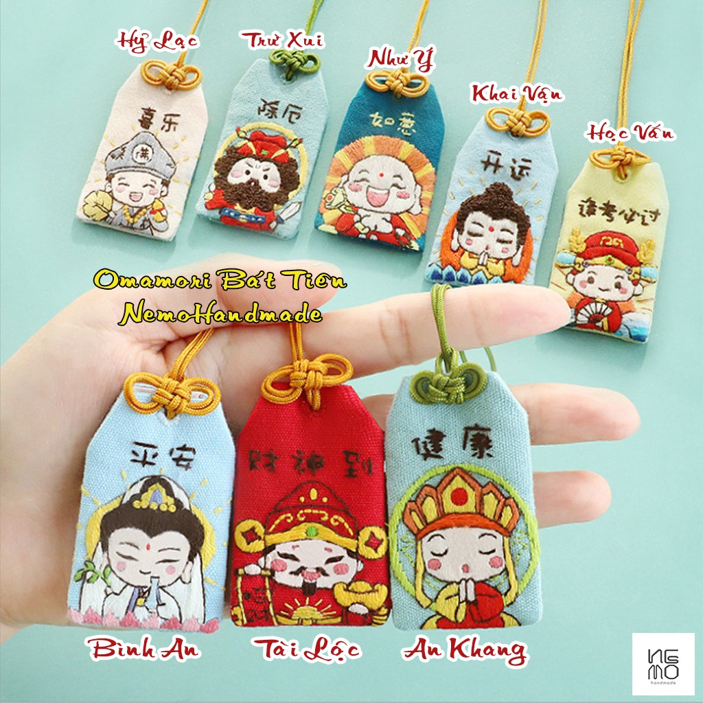 BỘ KIT/DIY TỰ LÀM TÚI PHƯỚC OMAMORI BÁT TIÊN TỀ TỰU NEMO HANDMADE - BKOM8T