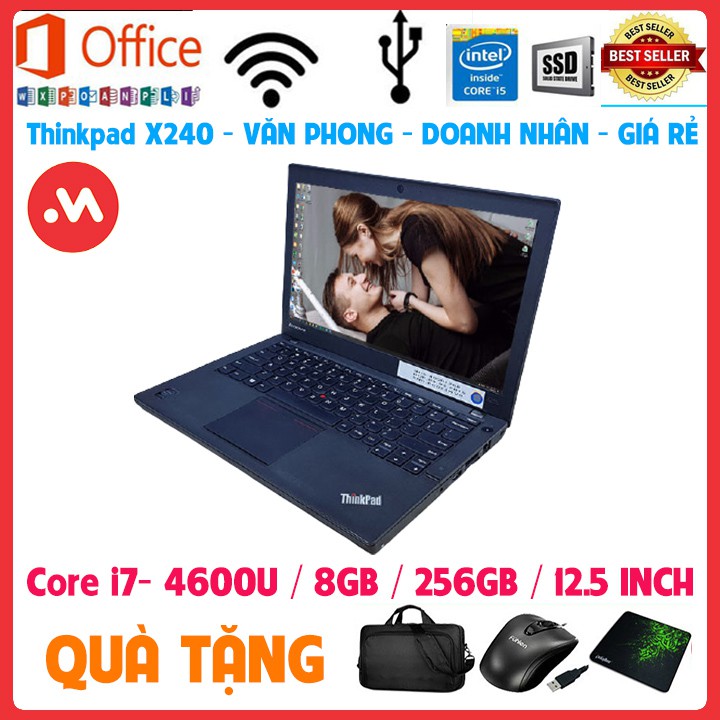 Laptop lenovo Thinkpad x240 - i7 4600U, laptop văn phòng đồ họa cơ bản - Hàng nhập khẩu USA