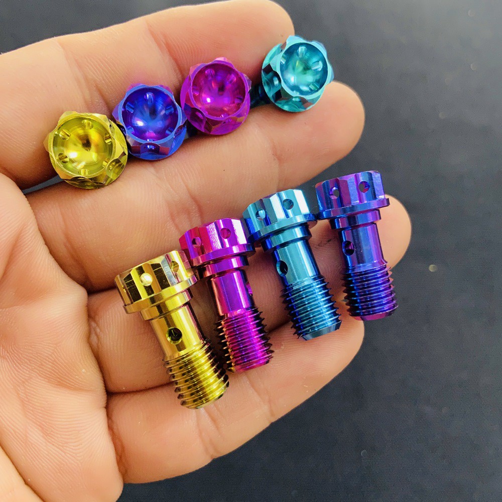 ỐC DÂY DẦU 10LY TITAN GR5 ĐẦU VƯƠNG MIỆN CỰC ĐẸP