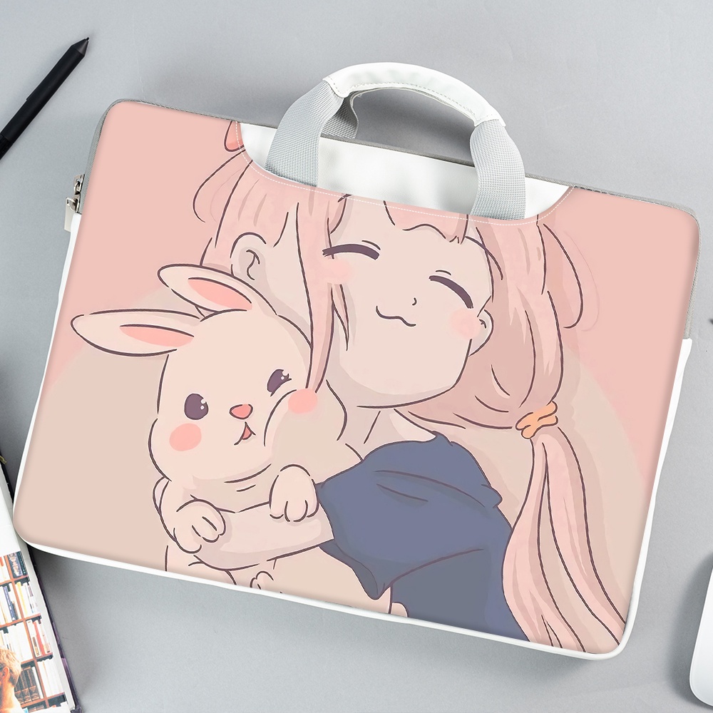 Dễ Thương Túi Đựng Laptop 14 / 15 / 17 Inch Có Dây Đeo Vai Tùy Chỉnh Tiện Dụng Cho Bé Gái