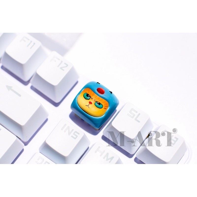 Keycap - Nút Bàn Phím Gaming - Nút Bàn Phím Cơ Mặt Mèo Hờn Dỗi  - Chim Xanh - KC025