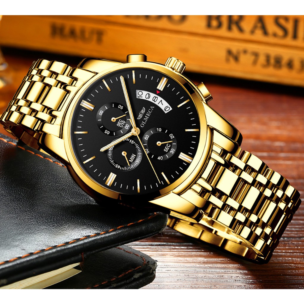 (CHUẨN MEN) Đồng Hồ Nam Chạy 6 Kim OLMECA Máy Nhật_Kính Tráng Sapphire Dây Thép Đúc Đặc _Full Box | BigBuy360 - bigbuy360.vn