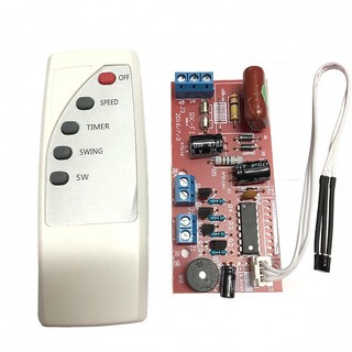 Mạch điều khiển quạt từ xa dành cho các loại quạt,Bộ mạch điều khiển từ xa cho quạt - Bản Tiếng Anh mạch đỏ xịn đủ ic