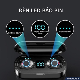 Tai nghe không dây F9 Tws 5.0 quốc tế không dây cảm ứng, tai nghe bluetooth f9 chống nước tích hợp sạc dự phòng