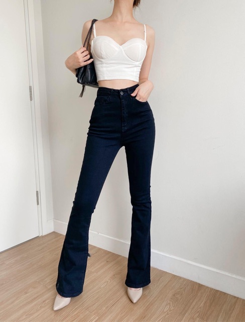 QUẦN JEANS LOE ĐEN DÁNG DÀI LƯNGCAO- Hình thật- Đẹp xuất sắc | BigBuy360 - bigbuy360.vn