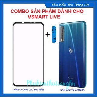 Combo Vsmart Live kính cường lực full màn hình + dán bảo vệ camera