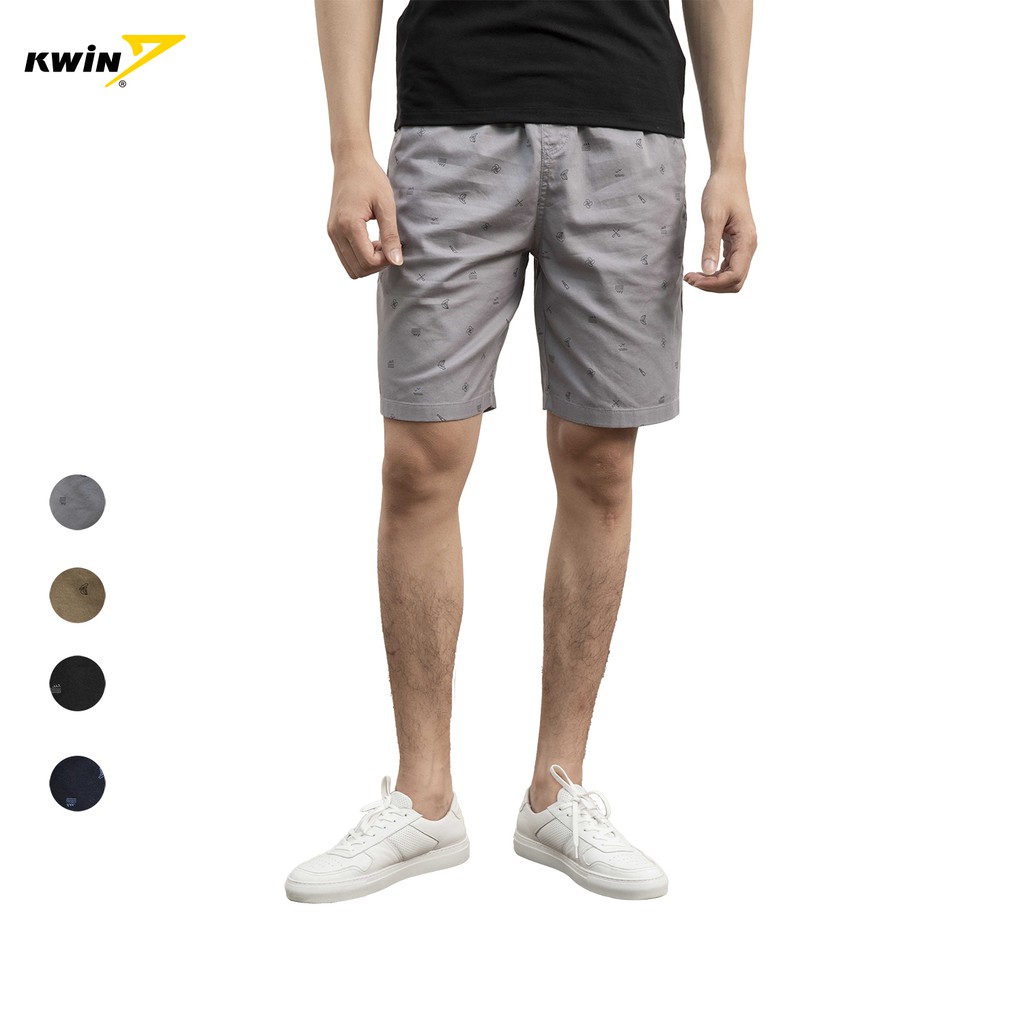 Quần short nam Kwin in họa tiết biển, 4 màu trung tính, phom suông nhẹ thoải mái - KSO012S1