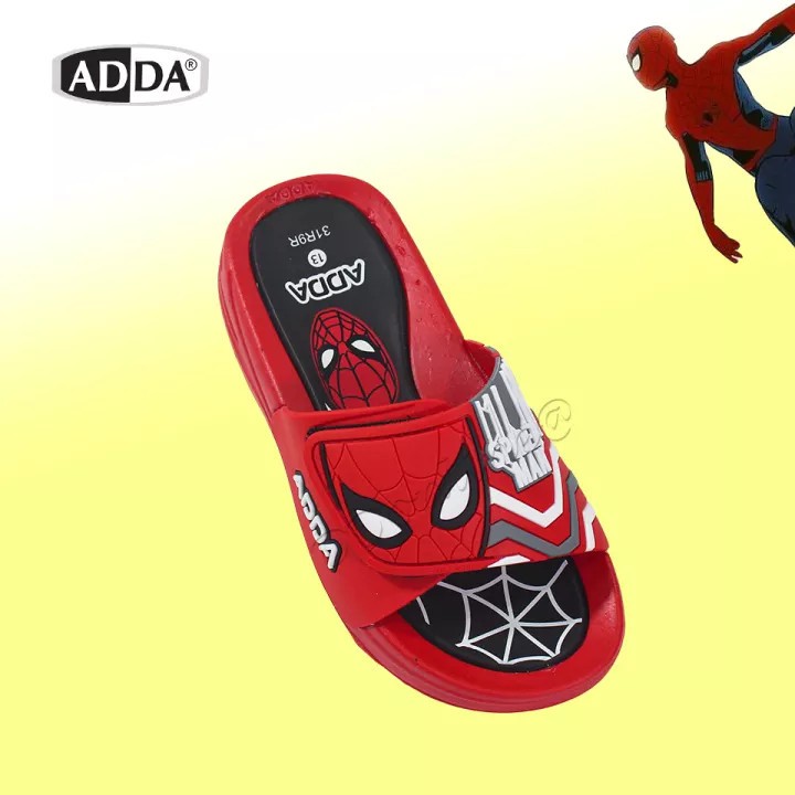 Dép lê bé trai ADDA 26-34 ❤️FREESHIP❤️ Dép lê Thái Lan Spiderman người nhện quai bản ngang có nhám dán điều chỉnh 31R9R