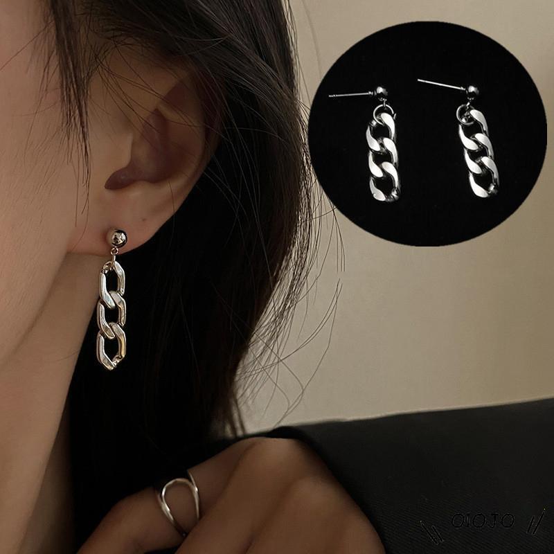 Bông Tai Mạ Bạc 925 Thiết Kế Đơn Giản Phong Cách Đường Phố Thời Trang Cho Nữ