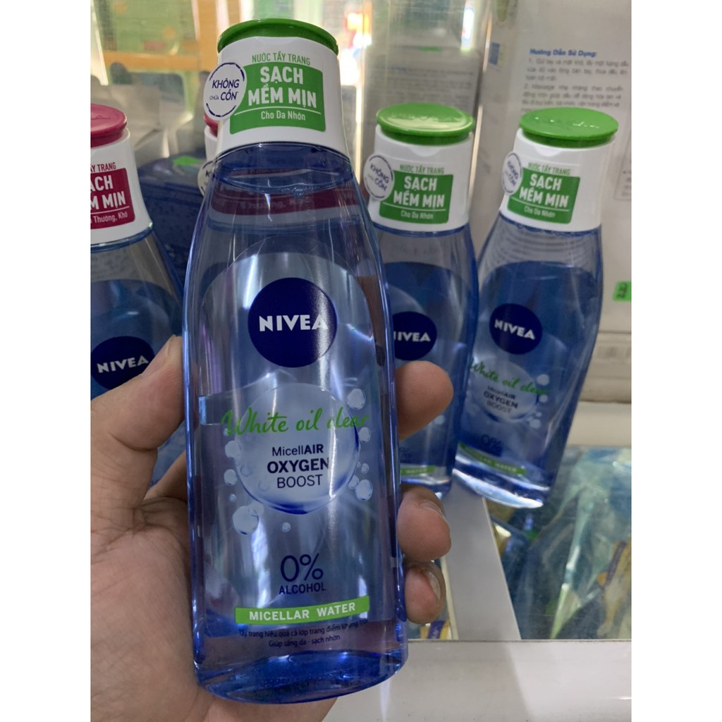 Nước Tẩy Trang Nivea Sáng Da & Kiểm Soát Nhờn Mụn 200ml White Oil Clear Micellair Oxygen Boost Micellar Water