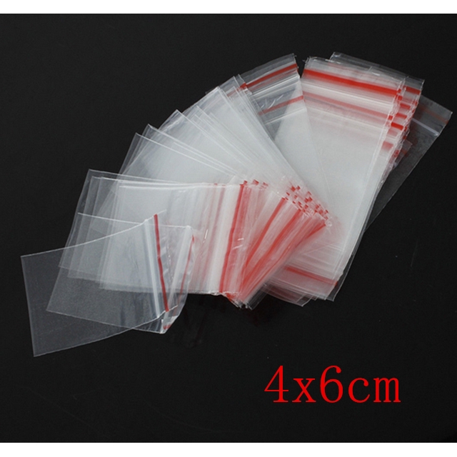 Set 100 túi zip nhựa 40 * 60mm chất lượng cao