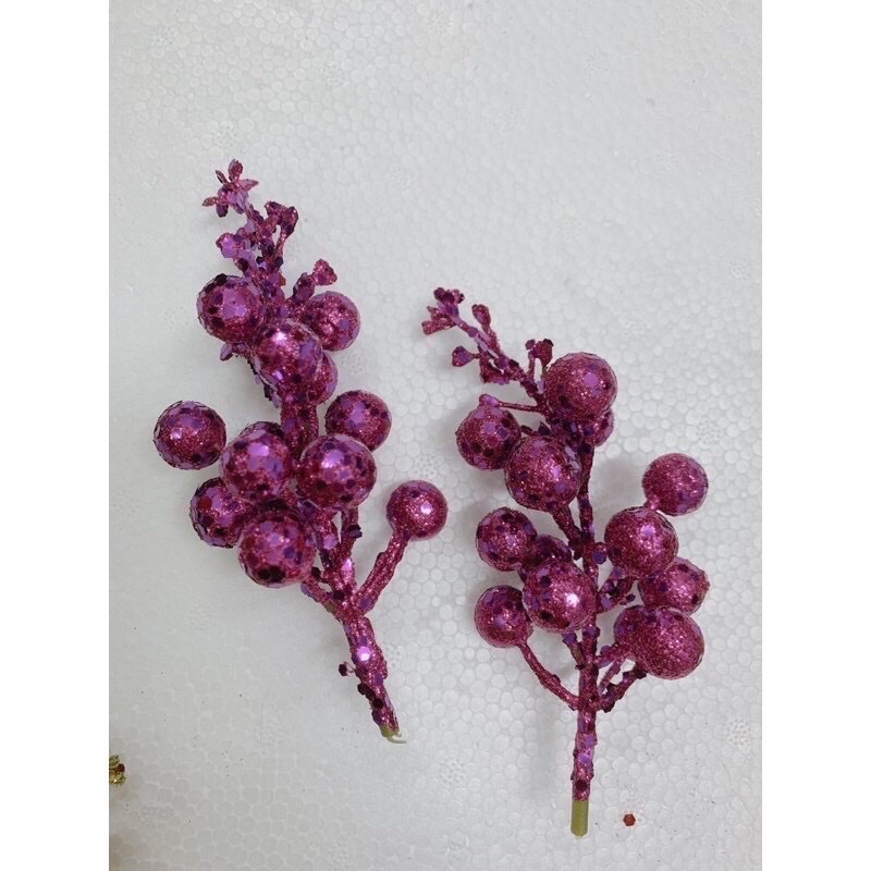 Sỉ kiện 100 cành quả sung nhũ kim tuyến trang trí noel,oản tài lộc, làm tháp bánh,lẵng hoa quả