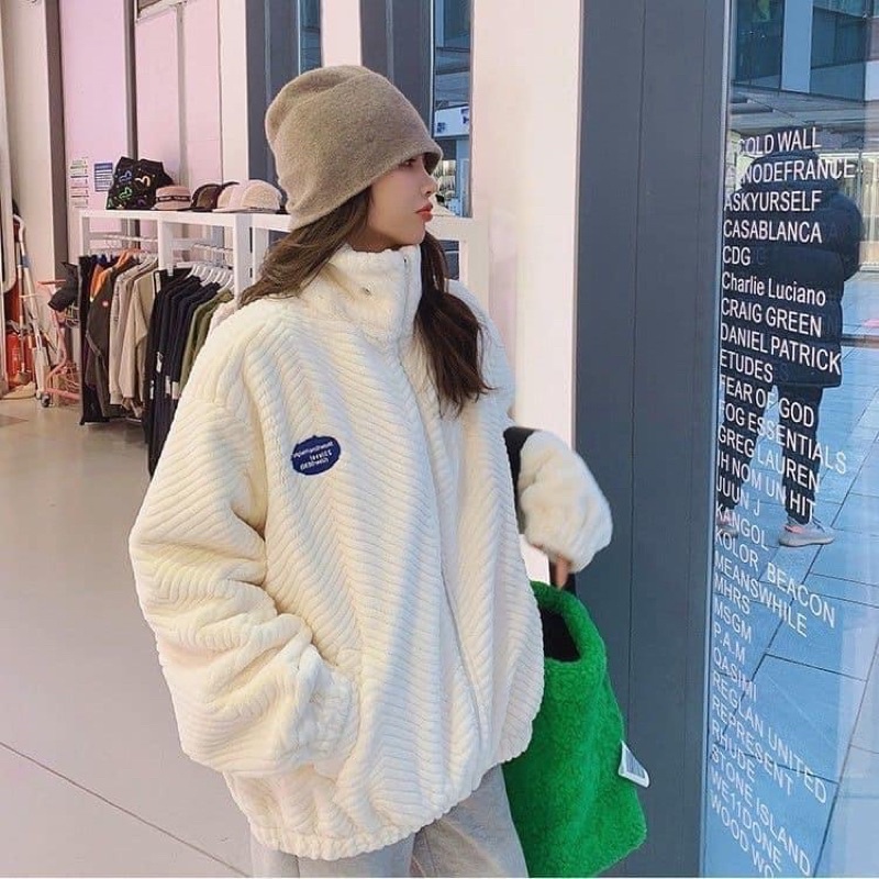 Áo khoác lông nhung trần bông